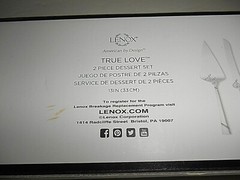 LENOX TRUE LOVE 2 PIECE DESSERT SET WITH BOX 13 INCH