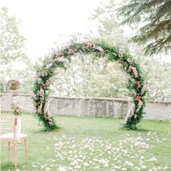 Extra Strong Round White Metal Wedding Arch Circle Backdrop Stand Balloon Arbors