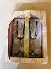 Precious Moments Bride Groom Champagne Flutes Set Wedding Toast Glasses In Box
