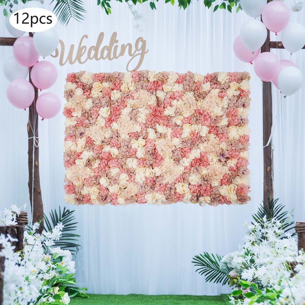 12* Artificial Flower Wall Panel Wedding Backdrop Event Party Flower Wall Panel