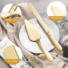 Cake Cutting Set for Wedding – Extended Cake Knife and Server Set Thickened