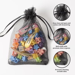 100PCS Black Organza Bags 4×6 for Elegant Gifts – Versatile Drawstring Pouches