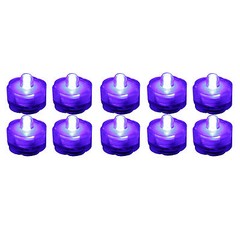 Submersible Waterproof Battery LED Tea Light ~ Wedding Decoration~PURPLE ~ 10 Pa