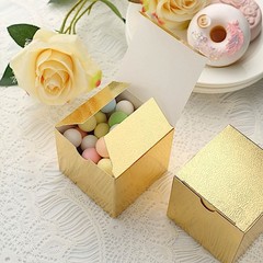 100 pcs Gold FAVOR BOXES 3″x3″ Wedding Party Home Decorations GIFT Supply SALE