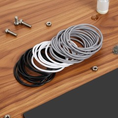 SynHHergyx 45 pcs Silicone jelly bracelets, One Size, Black, white and gray