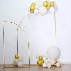 8 ft GOLD Half Moon Metal Floral Display Frame Arch Backdrop STAND Party Events