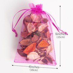 100PCS Organza Bags, 4×6 inches (10x15cm) Small Mesh Bags Drawstring Hot Pink