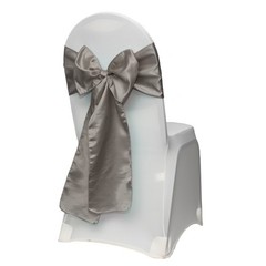 YCC Linens – Satin Chair Sashes Ribbon Bow Wedding Banquet Decor (Pack of 10)