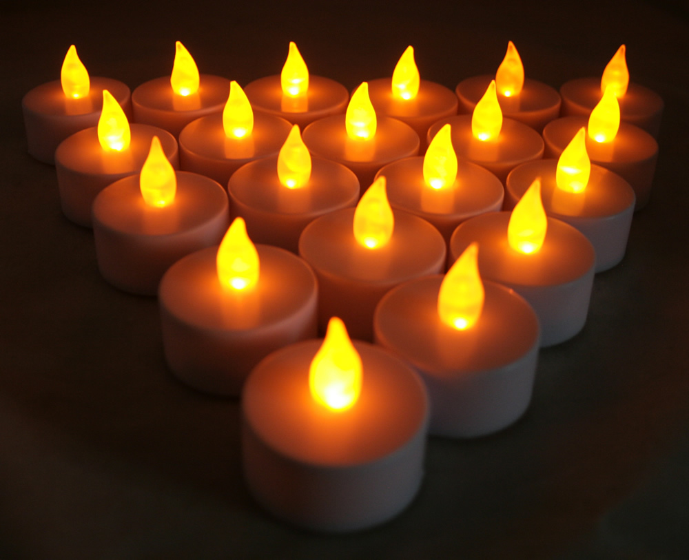 20 pcs AMBER Led Tea Light Flameless Battery Candles Wedding Party Romantic