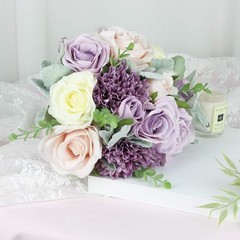 Rinlong 9″ Wedding Bouquet for Bride Bridal Bridesmaid Artificial Flowers Pas…