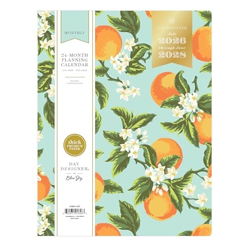 Day Designer 2026-2028 Monthly 8.5″ x 11″ Orange Blossom Mint- 2026/2028
