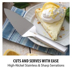 Cutlery Serrated Pie Server R120 4.13×2.38 Inch Stainless Steel Silver Handle