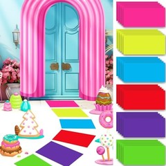Colorful PVC Floor Stickers Candy Donut Theme Land Runway 16.1 x 10.2 Inch 30