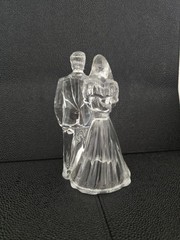 Glass Mr And Mrs Wedding Cake Topper