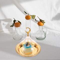 1 Set Zinc Alloy Cake Plate Snack Holder Cake Storage Plate with Acrylic Cover