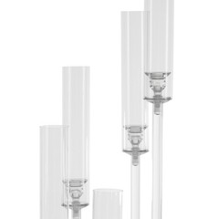 5-Arm Candle Holder Acrylic Clear Freestanding Candle Holder with Candle Cover