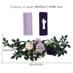 Bohemia Wedding Chair Decorations 6Pcs Purple Beige Green Floral Arrangement