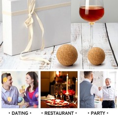 Shappy 2 Pieces Cork Ball Wooden 2.4 Inch, 2 Champagne