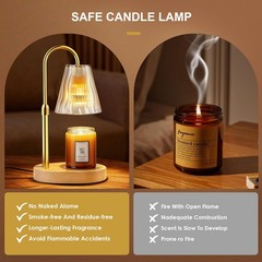 Candle Warmer Lamp with Timer Dimmer, Birthday Standard/ Portable, Amber-gold