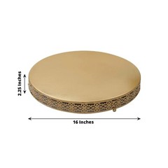 16 in Gold Metal Fleur De Lis Round CAKE STAND Dessert Display Pedestal Party