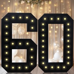 4FT Marquee Light Up Numbers, Black Giant Marquee Number Big Mosaic Number fo…