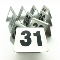 Metal Tent Style Stackable Table Numbers 10 PCS Black 31-40 for Restaurants