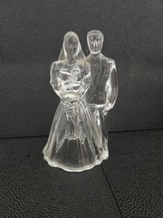Glass Mr And Mrs Wedding Cake Topper
