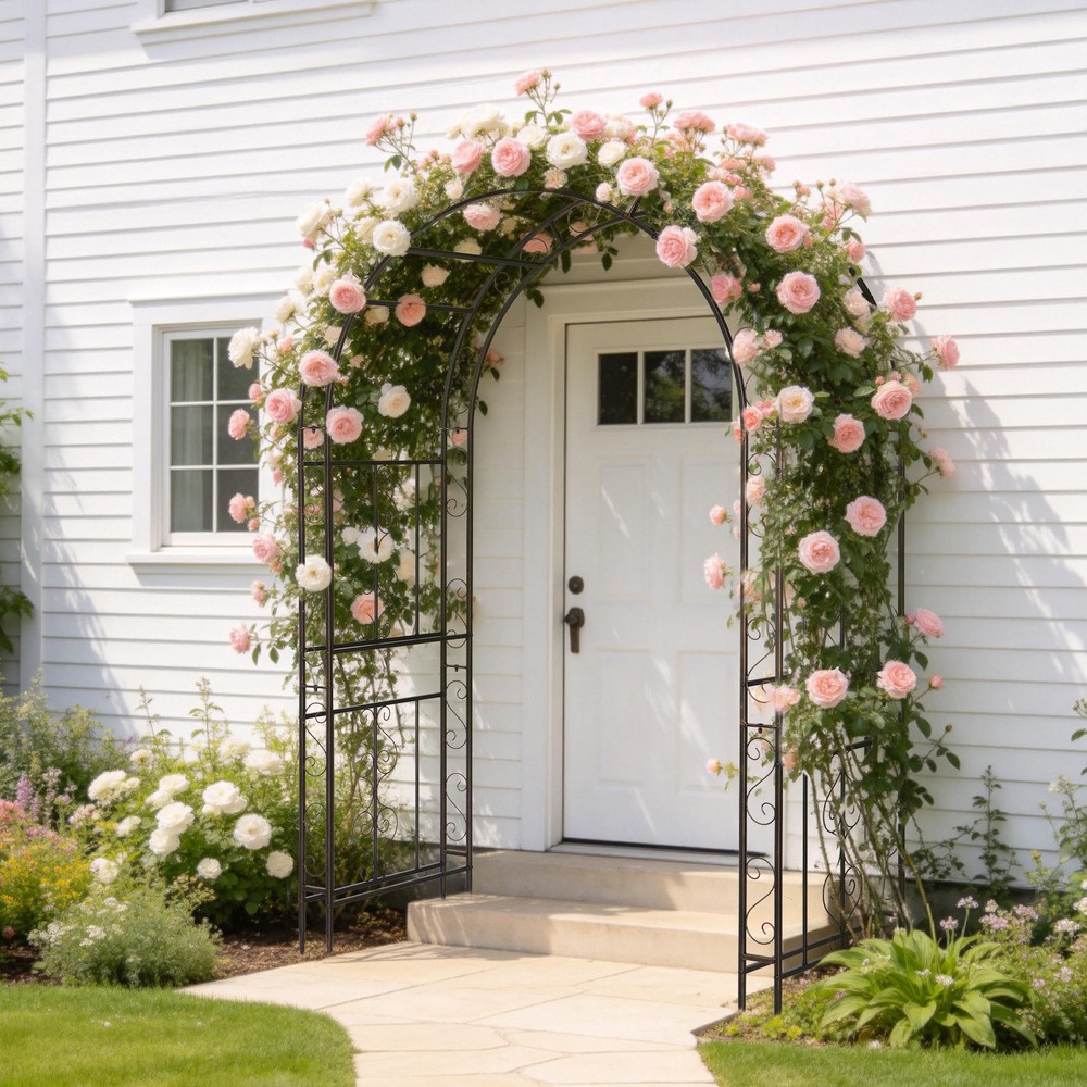 7FT Metal Arch Backdrop Stand, Archway Wedding Arch Stand for Outdoor Party