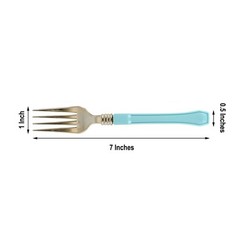 Metallic Gold Forks with Blue Handle Wedding Dinner Party Disposable Tableware
