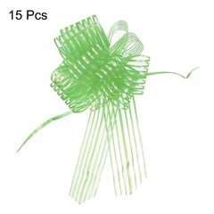 15pcs 8 Inch Organza Large Pull Bows Gift Wrapping Bows Ribbon Fruit Green