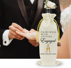 Wedding Wine Bag Engagement Gifts for New Couples, Mr and Mrs Marriage Wedding G