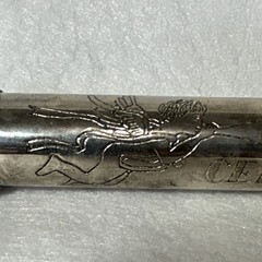 Silver Metal Engraved Wedding Certificate Holder Keepsake Small Tube Container