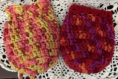 2 Crochet Drawstring Bags Wedding Party Favor Pouch Jewelry Gift Coin Dice Bags