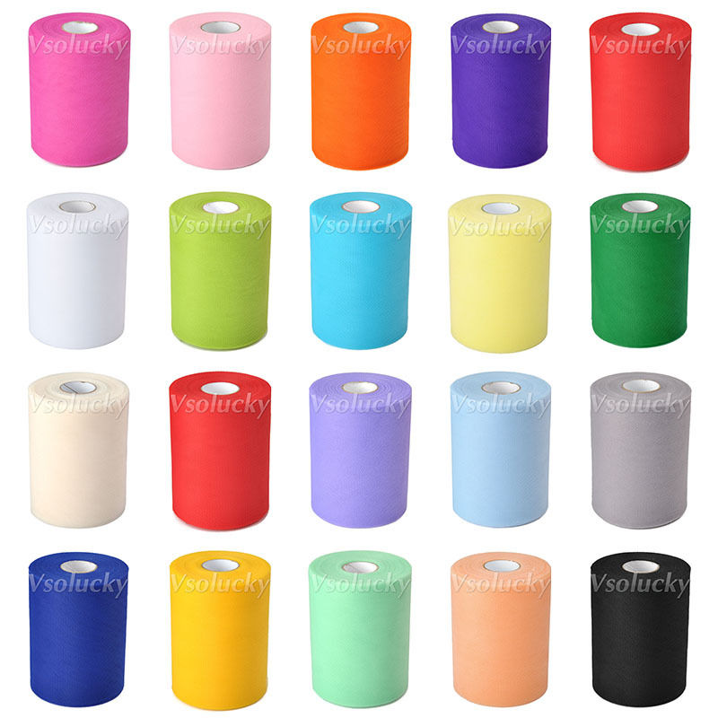 1 Roll 6″ x 100yards Tulle Roll Sheer Mesh Ribbon Tutu Skirt Wedding Party Decor