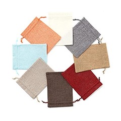 48pcs Small Burlap Gift Bags with Drawstring – 1 count – 8 Colors Mixed