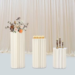 3pc Wedding Centerpieces Cardboard Vases with PVC Disc,Columns Display