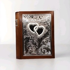 Lenox Wedding Promises Book Shelf Album Wood & Silver Tone for 160 Photos