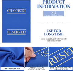12 Pcs Reserved Seating Signs for Chairs Church Pew Reserved Chair Signs Placeho