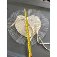 Vintage Bridal Wedding Set Ring Bearer Pillow Lace Book Cover and Garter Cream