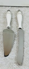 Lenox “Bellina” Wedding Cake Knife And Server Set Stainless Steel Blade w/Boxes