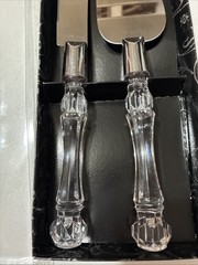 Wedding Cake Server And Knife Set With Clear Decorative Faux Crystal Handles