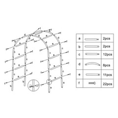 7.9′ Metal Garden Arch Wedding Arbor Outdoor Indoor Chrismas Decor Plant Support