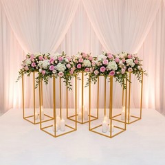 5Pcs Metal Flower Stands Wedding Flower Stand Rectangular Flower Display Rack