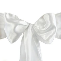 10 White Satin CHAIR SASHES Ties Bows Wedding Ceremony Reception Decorations