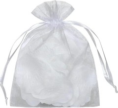 Elegant 50pcs White Organza Drawstring Gift Bags – 6×9 Inches for Events