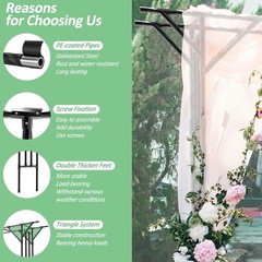 Supersize Flattop Garden Arch for Wedding – 106″ L x 106″ H Garden Arch Trellis