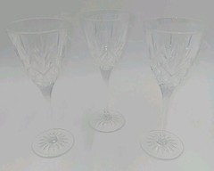 Princess House Lead Crystal Wine Glasses Set of 3 Vintage Fast Ship!