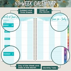 – Teacher Lesson Planner, July 2026 – June 2027, 8.5″ Teacher Planner 2026-2027
