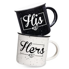 His and Hers Mugs Set Of 2 Coffee Mug 10 Ounce, Wedding Gifts, His & Hers Set