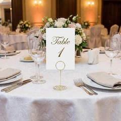 24 Pcs Table Number Holders, 3.35 Inch Gold Place Card Holder, Table Number